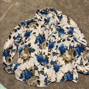 Floral Button-Up Shirt men's 2x